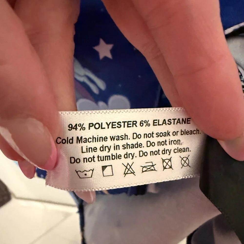 Blue Graphic T-Shirt with Unicorns and Rainbows - Picture 7 of 7